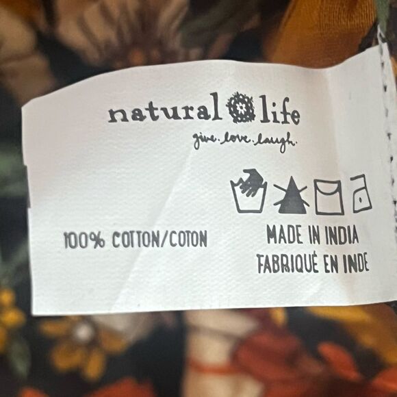 Natural Life NEW Loge Floral Boho Cotton Top w/ Matching Drawstring Bag S/M - Picture 7 of 8